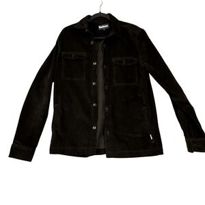 Barbour Jacket Mens Small Brown Corduroy Button Front Shirt Shacket Casual